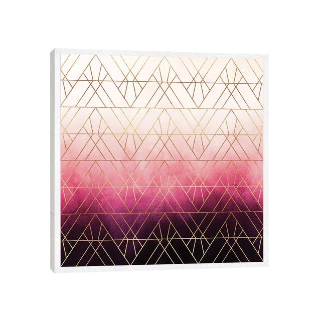 Art Deco Triangle Ombre - Print on Canvas Canora Grey Size: 66.04cm H x 66.04cm W x 3.81cm D, Format: White Floater Framed on Productcaster.