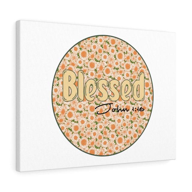 Blessed John 1:16 - Wrapped Canvas Print Blue Elephant Size: 46cm H x 61cm W on Productcaster.