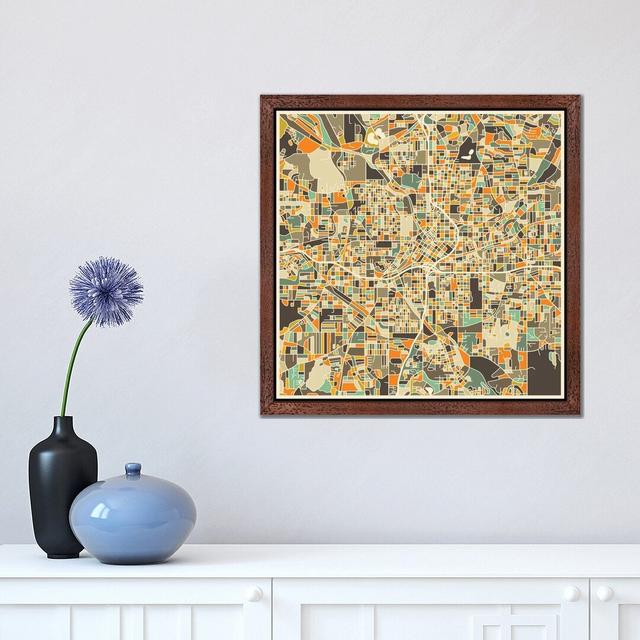 Abstract City Map Of Atlanta by Jazzberry Blue - Wrapped Canvas Print George Oliver Format: Classic Wood Framed Canvas, Size: 66.04cm H x 66.04cm W x on Productcaster.