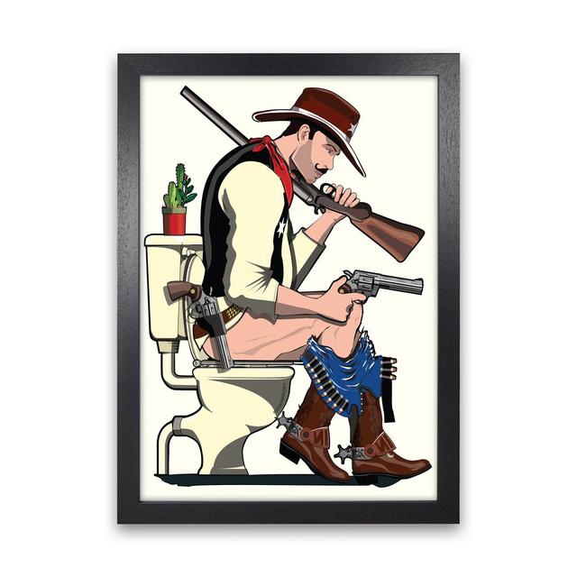 Cowboy - Graphic Art Print on Paper Maturi Frame Option: Black Framed, Size: 42cm H x 30cm W x 3cm D on Productcaster.