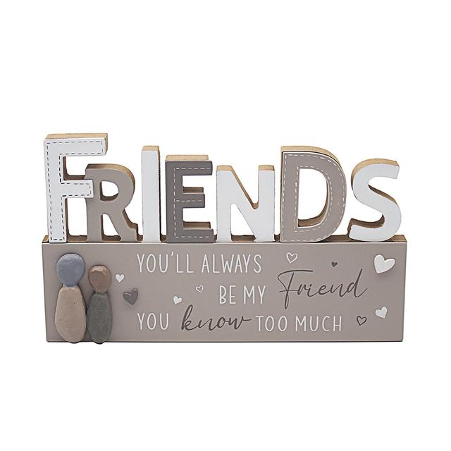 Eanes Wood and Resin Mantel Plaque - Friends Letter Block Maturi on Productcaster.