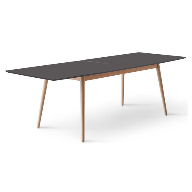 Meza Boat Extendable Dining Table with Oak legs Hammel Furniture Table Top Colour: Black, Size: 165cm L x 90cm W on Productcaster.