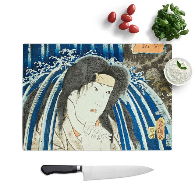 Tempered Glass Beneath a Waterfall Chopping Board East Urban Home Size: 39 cm W x 28.5 cm L on Productcaster.