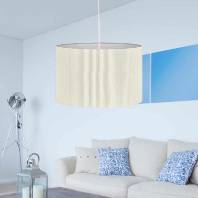 Cotton Pendant Shade ( Uno ) in White 17 Stories Size: 22cm H x 33cm W x 33cm D on Productcaster.