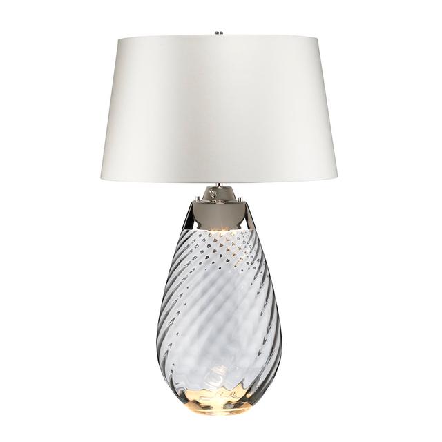 Morrisdale 74cm Table Lamp Ebern Designs Shade Colour: White, Base Colour: Transparent on Productcaster.