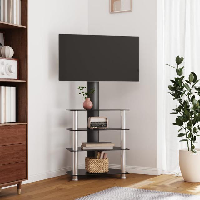 Calam TV Stand for TVs up to 28" Metro Lane Colour: Black/Silver on Productcaster.