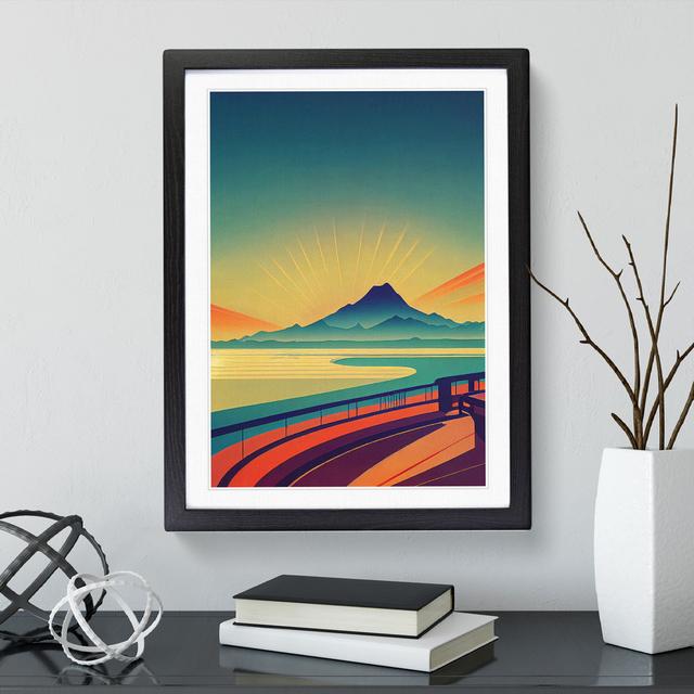 Abstract Sunset Over Mountains No.4 - Single Picture Frame Print Alpen Home Frame Colour: Black Framed, Size: 34cm H x 25cm W x 2cm D on Productcaster.