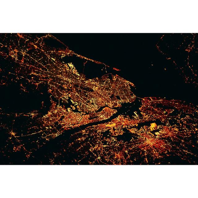 Lights At Night - Wrapped Canvas Print Ebern Designs Size: 30cm H x 46cm W x 3.8cm D on Productcaster.