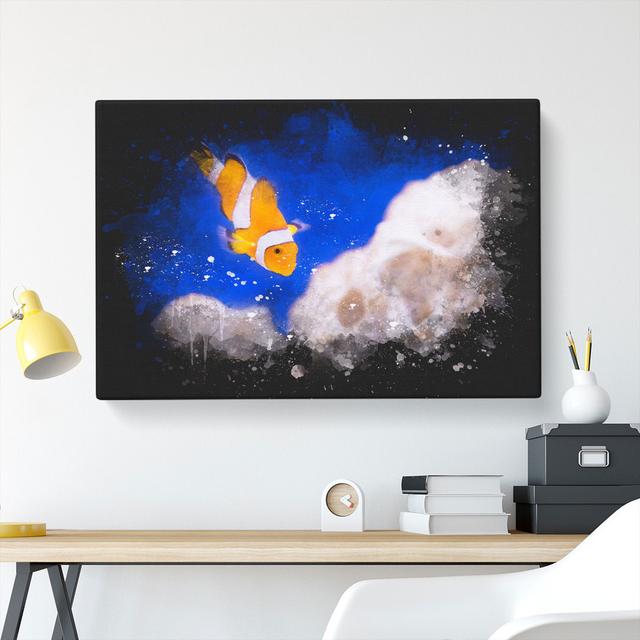 Clownfish Vol.2 Paint Splash - Wrapped Canvas Graphic Art East Urban Home Size: 50cm H x 76cm W x 3cm D on Productcaster.