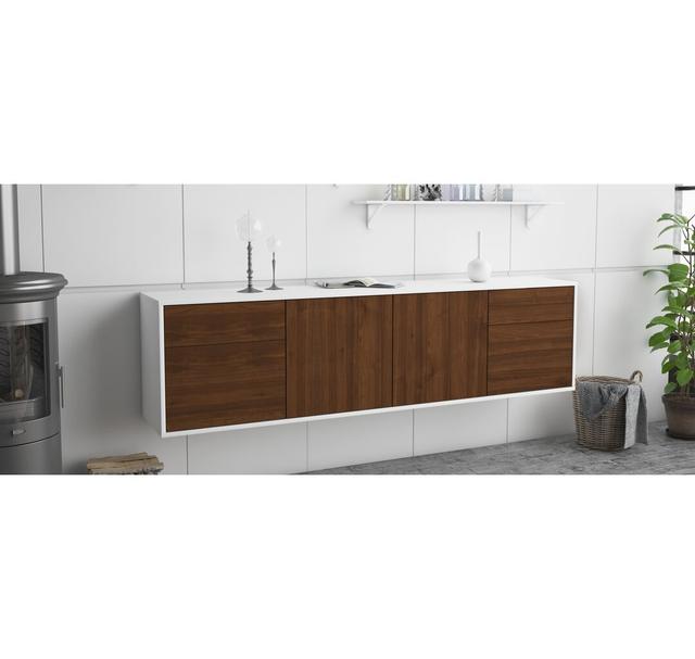 Graceville TV Stand for TVs up to 78" Ebern Designs Colour: White/Walnut on Productcaster.