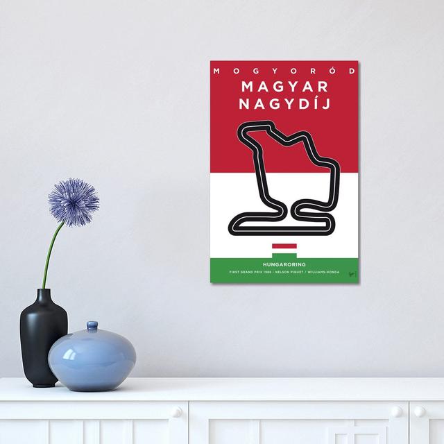 F1 Hungaroring Race Track Minimal Poster by - Wrapped Canvas Graphic Art Maturi Size: 101.6cm H x 66.04cm W x 3.81cm D on Productcaster.