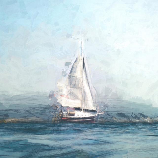 Sailing along - Wrapped Canvas Painting Breakwater Bay Size: 76cm H x 76cm W x 3.8cm D on Productcaster.