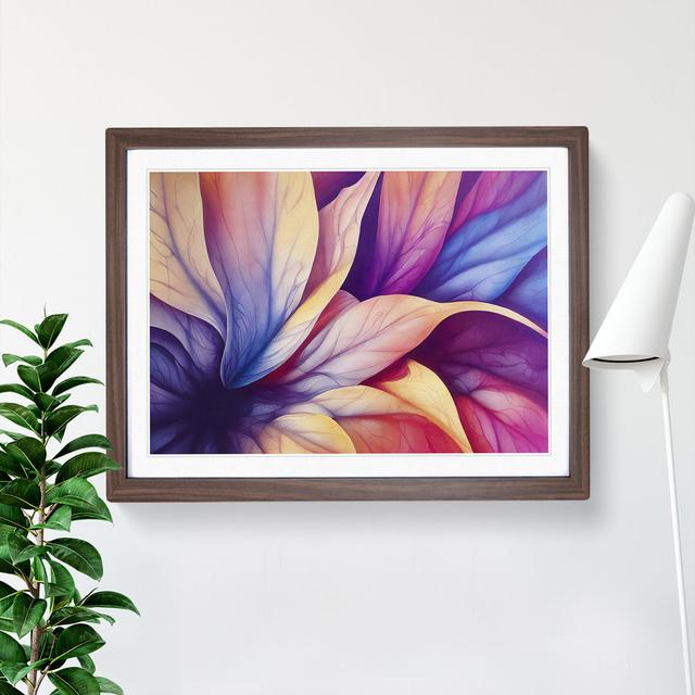 Colourful Flowers Vol.1 Abstract - Picture Frame Painting ClassicLiving Frame Colour: Walnut Framed, Size: 46cm H x 64cm W x 2cm D on Productcaster.