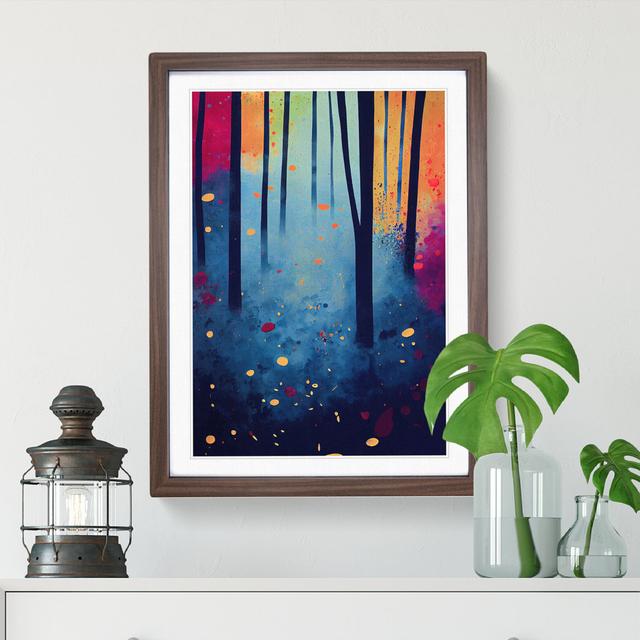 Splashed Forest No.4 Abstract - Single Picture Frame Painting Alpen Home Frame Colour: Brown Framed, Size: 34cm H x 25cm W x 2cm D on Productcaster.