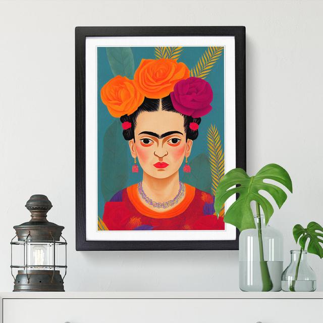 FRM-V0523-1061X Frida Kahlo Pattern - Picture Frame Graphic Art Rosdorf Park Size: 46cm H x 34cm W x 2cm D, Format: Walnut Framed on Productcaster.