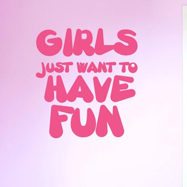 Girls Just Want To Have Fun Wall Sticker Maturi Colour: Aqua Green on Productcaster.