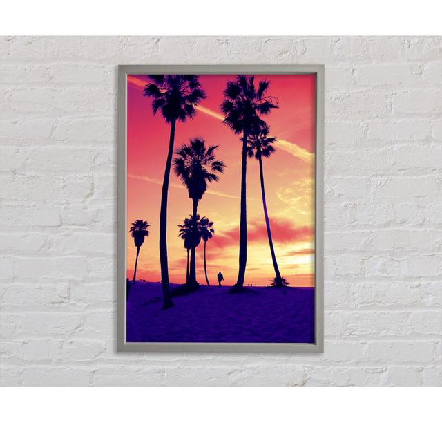 Los Angeles Palm Tree Walk - Druck Bright Star Größe: 118,9 cm H x 84,1 cm B x 3,3 cm T on Productcaster.