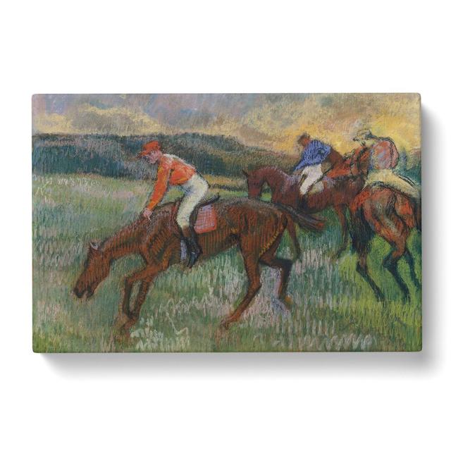 Three Jockeys by Edgar Degas - Wrapped Canvas Painting East Urban Home Size: 50cm H x 76cm W x 3cm D on Productcaster.