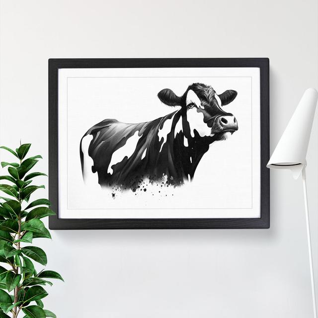 Monochrome Cow Art Vol.2 Abstract Brambly Cottage Size: 46cm H x 64cm W x 2cm D, Frame Colour: Black Framed on Productcaster.