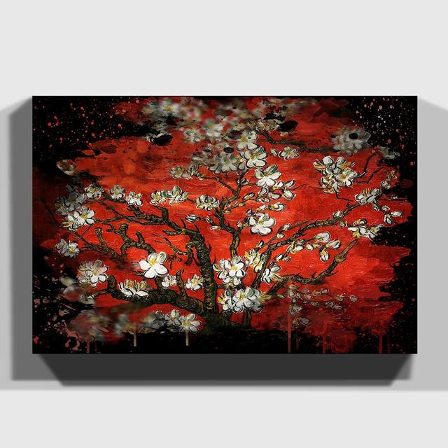 'Almond Blossom Tree 1' by Vincent Van Gogh Graphic Art on Wrapped Canvas East Urban Home Size: 35cm H x 50cm W on Productcaster.