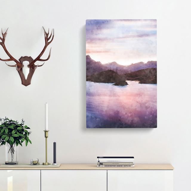 Calm Lake - Wrapped Canvas Painting East Urban Home Size: 91cm H x 60cm W x 3cm D on Productcaster.