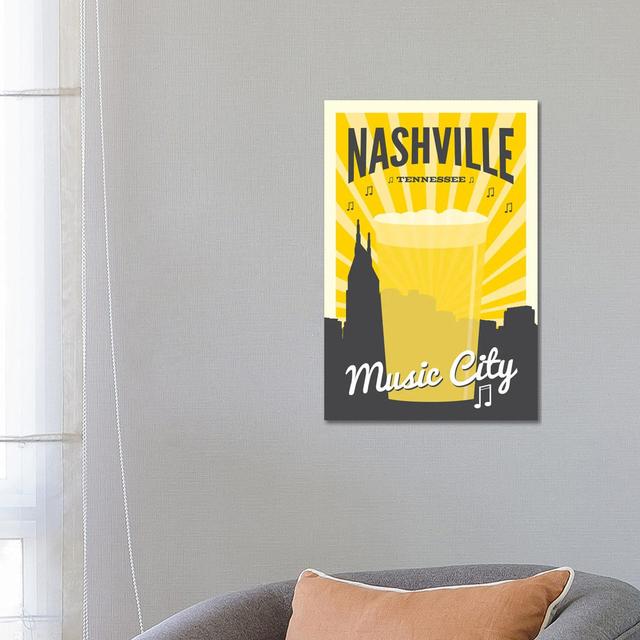 Nashville Music City by Benton Park Prints - Wrapped Canvas Art Prints Happy Larry Size: 66.04cm H x 45.72cm W x 1.91cm D on Productcaster.