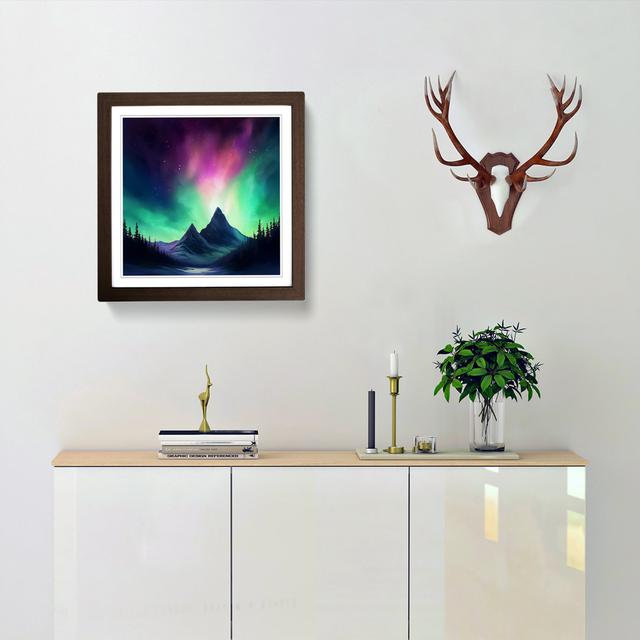 Northern LightsNo.4 - Single Picture Frame Art Prints on Wood Alpen Home Format: Walnut on Productcaster.