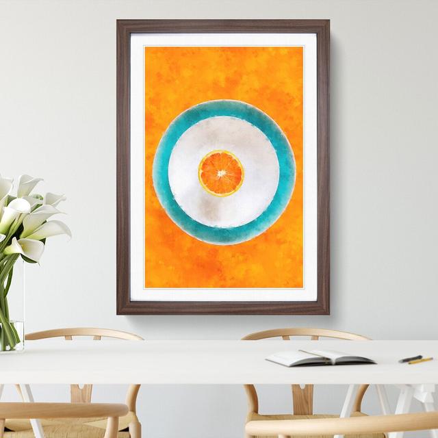 Orange Circles - Picture Frame Painting East Urban Home Frame Option: Walnut Framed, Size: 36cm H x 27cm W x 2cm D on Productcaster.