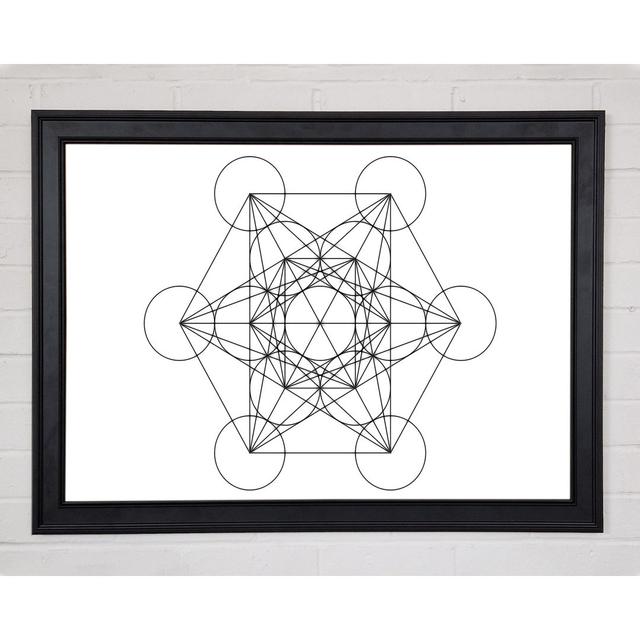 Metatrons Cube Drawing Framed Print Corrigan Studio Size: 42cm H x 59.7cm W x 1.5cm D on Productcaster.