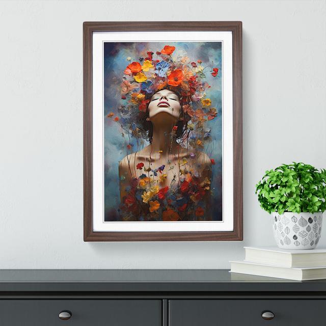 XYZ-FRM-V1223-6530 Wildflowers Conceptual - Single Picture Frame Print on Wood Big Box Art Frame Colour: Walnut, Size: 34cm H x 25cm W x 2cm D on Productcaster.