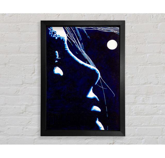 Woman By The Moonlit Night - Print Brayden Studio Size: 100cm H x 141.4cm W x 3.4cm D, Format: Black Framed Paper on Productcaster.