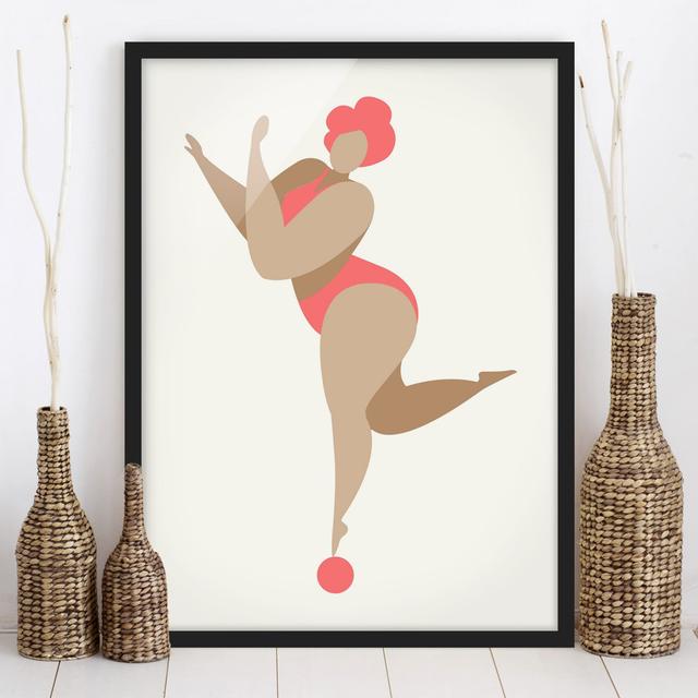 Miss Dance Pink - Picture Frame Graphic Art George Oliver Size: 70cm H x 50cm W x 2cm D, Frame Option: Black Framed on Productcaster.