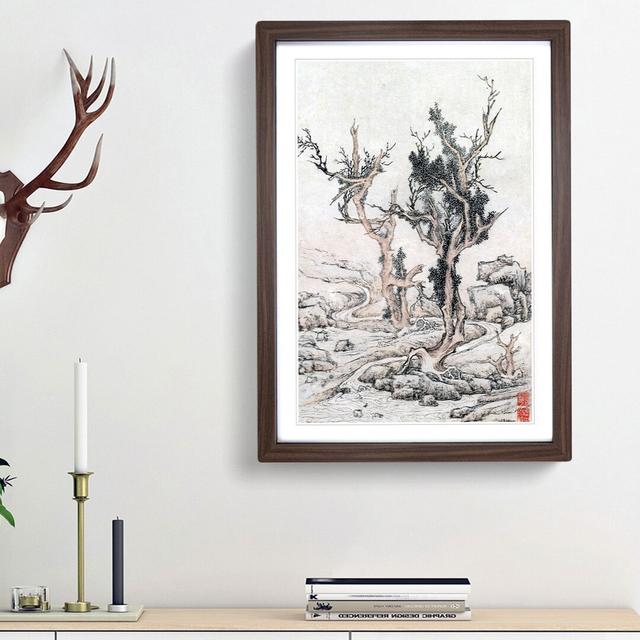 Old Trees by Wen Zhengming - Picture Frame Painting Print East Urban Home Frame Option: Walnut Framed, Size: 65cm H x 48cm W x 2cm D on Productcaster.