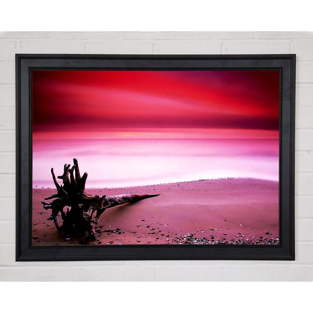 Pink Ocean Calm Framed Print Highland Dunes Size: 42cm H x 59.7cm W x 1.5cm D on Productcaster.