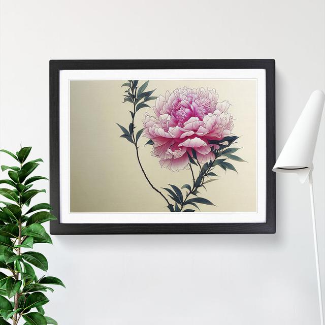 Intriguing Peony Flowers - Picture Frame Graphic Art Marlow Home Co. Frame Colour: Black, Size: 25cm H x 34cm W x 2cm D on Productcaster.