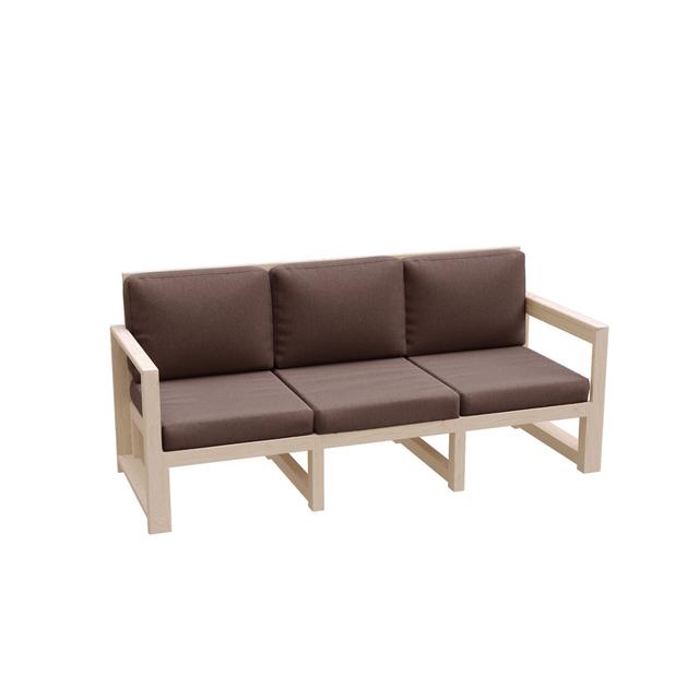 Gartensofa Jaquail mit Kissen 17 Stories Farbe (Stoff): Hellbraun, Farbe (Rahmen): Natur on Productcaster.