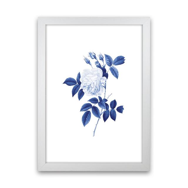 Blue Botanic II - Print 17 Stories Size: 63cm H x 46cm W x 3cm D, Frame Option: White Framed on Productcaster.