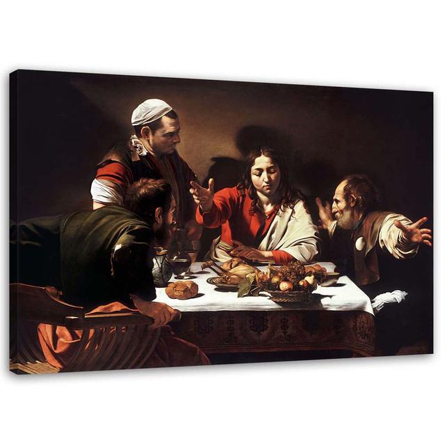 Canvas Print, Supper At Emmaus - Caravaggio, Reproduction 51133 Astoria Grand Size: 80cm H x 120cm W x 2cm D on Productcaster.