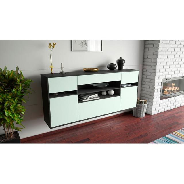 Meadowlakes Sideboard Ebern Designs Colour (Body/Front): Anthracite/Light Blue on Productcaster.