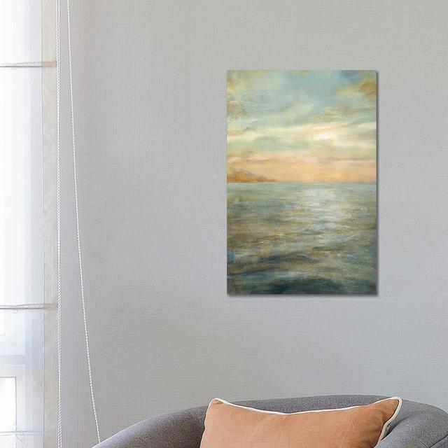 Serene Sea II by Danhui Nai - Painting Print on Canvas House of Hampton Size: 66.04cm H x 45.72cm W x 3.81cm D, Format: Wrapped Canvas on Productcaster.