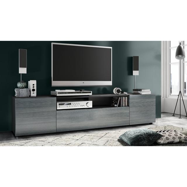 Akaki TV Stand for TVs up to 78" Wade Logan Colour: Avola Anthracite front/Black top on Productcaster.