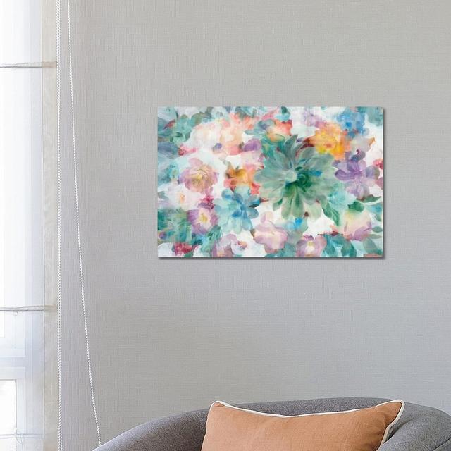 Succulent Florals by Danhui Nai - Print on Canvas 17 Stories Size: 45.72cm H x 66.04cm W x 1.91cm D, Format: Wrapped Canvas on Productcaster.