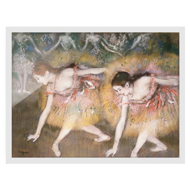 Bowing Ballerinas by Edgar Degas - Picture Frame Painting Rosalind Wheeler Frame Option: White Framed, Size: 30cm H x 40cm W x 2cm D on Productcaster.