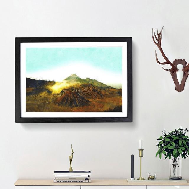 Volcano in Iceland - Picture Frame Painting Print East Urban Home Frame Option: Black Framed, Size: 24cm H x 33cm W x 2cm D on Productcaster.