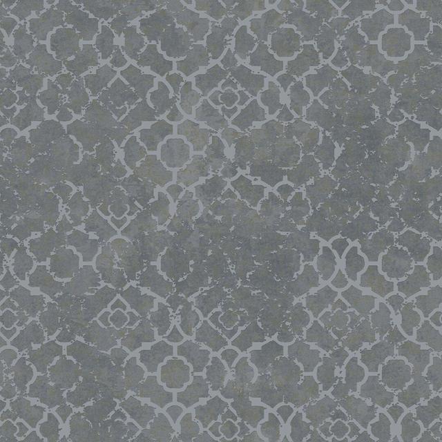 10m x 53cm 3D Embossed Metallic Finish Wallpaper Roll Galerie Home Colour: Grey/Silver on Productcaster.