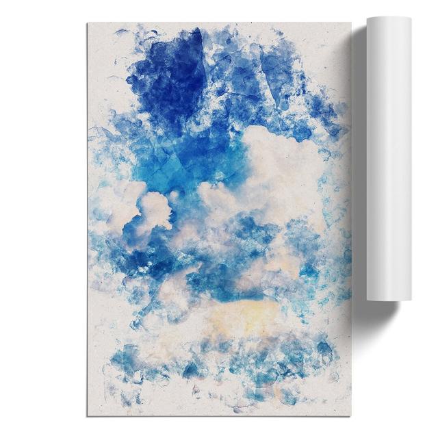 White Clouds Watercolour - Unframed Graphic Art East Urban Home Size: 59cm H x 42cm W x 0.1cm D on Productcaster.