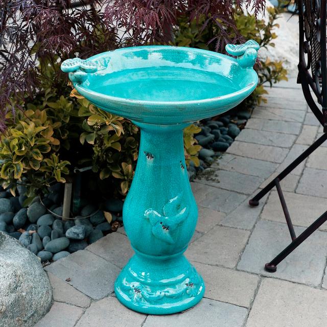 Bird Bath Blue Elephant Colour: Turquoise on Productcaster.