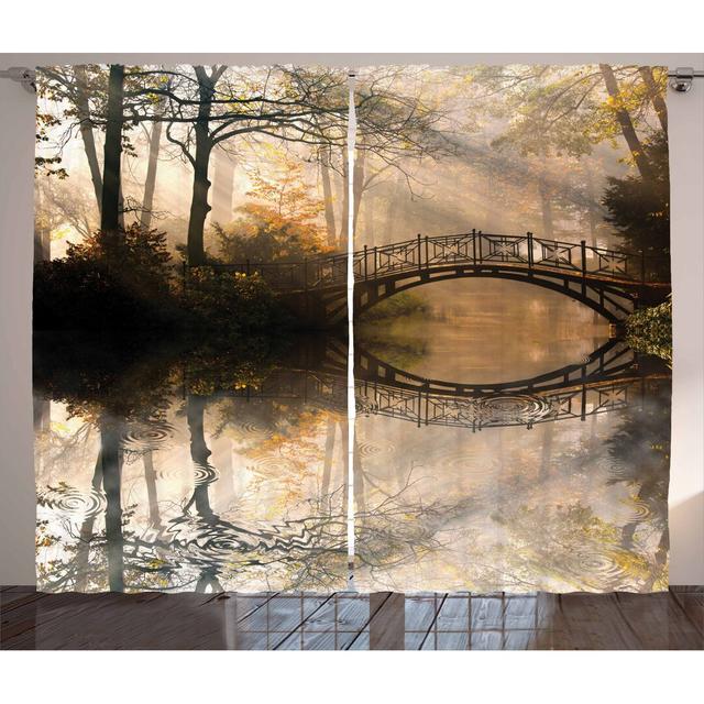 Thermovorhang Landschaft mit Kräuselband (1 Stück), blickdicht (Set of 2) East Urban Home Panel-Größe: 140 cm B x 175 cm T on Productcaster.