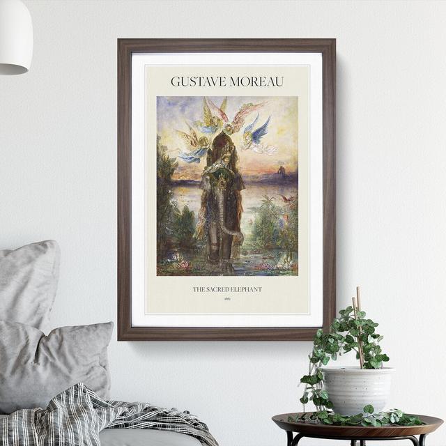 The Sacred Elephant by Gustave Moreau - Picture Frame Painting East Urban Home Frame Option: Walnut Framed, Size: 65cm H x 48cm W x 2cm D on Productcaster.