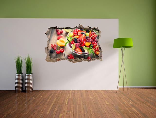 Wandtattoo Frischer Obstsalat in der Schüssel East Urban Home Größe: 62 cm H x 92 cm B x 0,02 cm T on Productcaster.